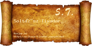 Soltész Tivadar névjegykártya