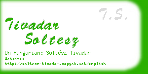 tivadar soltesz business card
