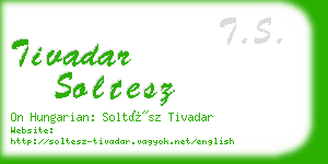 tivadar soltesz business card